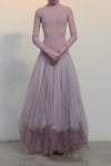 marc le bihan high neck stretch dress cherry blossom pink 21904